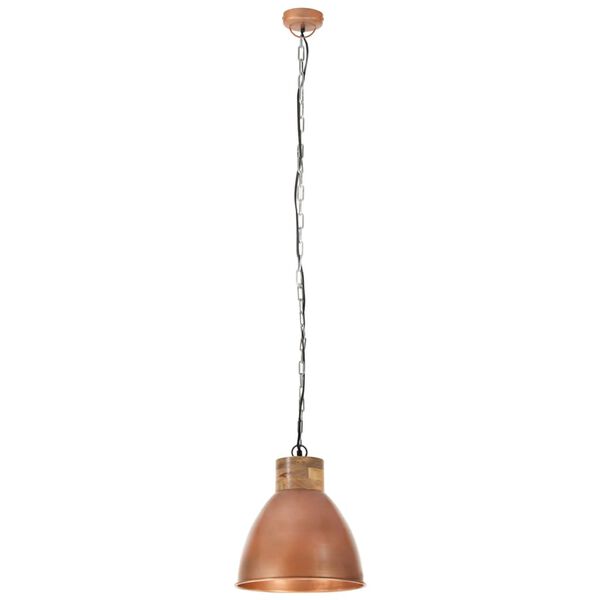 vidaXL Industrial Hanging Lamp Copper Iron & Solid Wood 46 cm E27