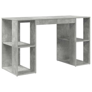 vidaXL Desk Concrete Grey Engineered Wood 130 x 50.5 x 75 cm