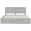 vidaXL Bed Frame with Drawer Grey Sonoma 200 x 200 cm Engineer Wood