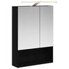 vidaXL Bathroom Mirror Cabinet Black Oak 50 x 14.5 x 70 cm