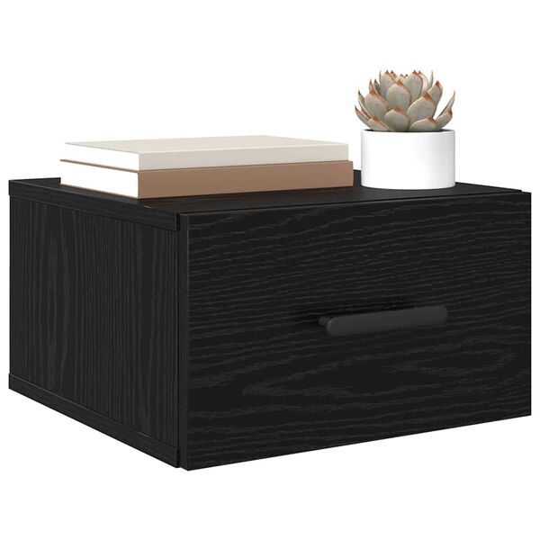 vidaXL Bedside Cabinet Black Oak 35 x 35 x 20 cm Engineered Wood