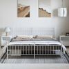 vidaXL Metal Bed Frame without Mattress with Footboard White 183x213cm