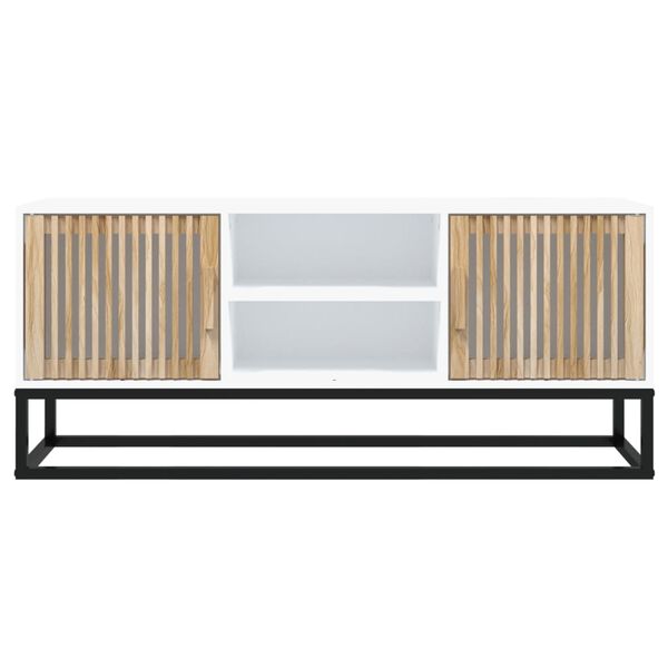 vidaXL TV Cabinet White 105x30x45 cm Engineered Wood and Iron