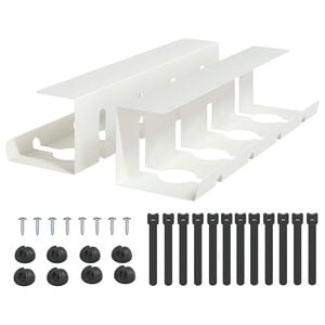 vidaXL Under Desk Cable Management Tray 2 pcs White 43 x 12 x 10 cm
