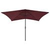 vidaXL Garden Parasol with LEDs and Steel Pole Bordeaux Red 2x3 m