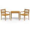 vidaXL 3 Piece Garden Dining Set Solid Wood Teak