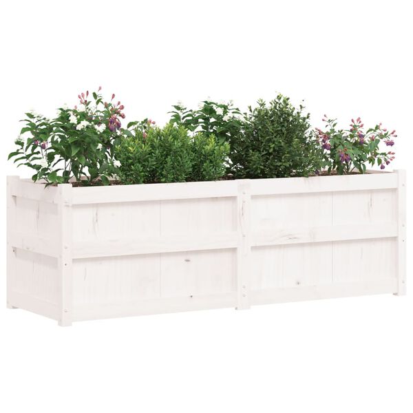 vidaXL Garden Planter White 150x50x50 cm Solid Wood Pine