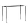 vidaXL Dining Table Black and Transparent 120x60x75 cm Tempered Glass