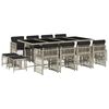 vidaXL 13 Piece Garden Dining Set with Cushions Light Grey Poly Rattan