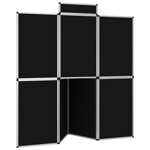 vidaXL 8-Panel Folding Exhibition Display Wall 181x200 cm Black