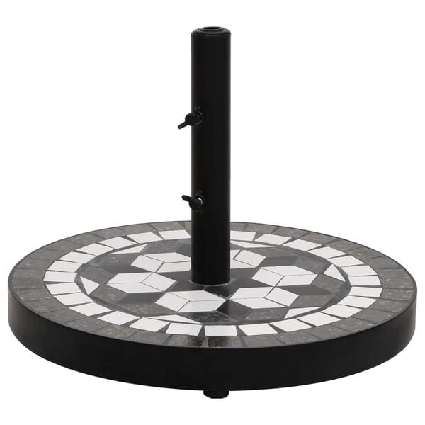 vidaXL Parasol Base Black and White Round 12 kg