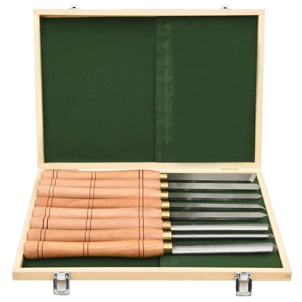 vidaXL 8 Piece Turning Tool Set HSS
