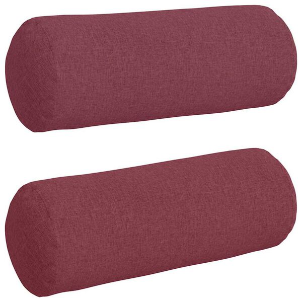 vidaXL Bolster Pillows 2 pcs Wine Red Ø 25 x 70 cm Fabric