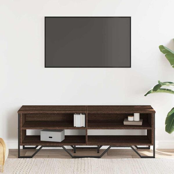 vidaXL TV Cabinet Brown Oak 122x34x41 cm Engineered Wood