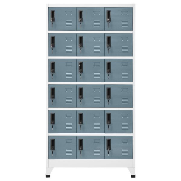 vidaXL Locker Cabinet Light Grey and Dark Grey 90x40x180 cm Steel