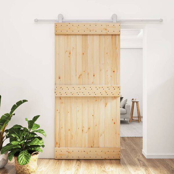 vidaXL Sliding Door with Hardware Set 100x210 cm Solid Wood Pine
