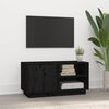 vidaXL TV Cabinet Black 80x35x40.5 cm Solid Wood Pine