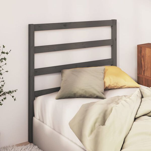 vidaXL Bed Headboard Grey 81x4x100 cm Solid Wood Pine