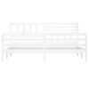 vidaXL Bed Frame without Mattress White 180x200 cm Super King Solid Wood