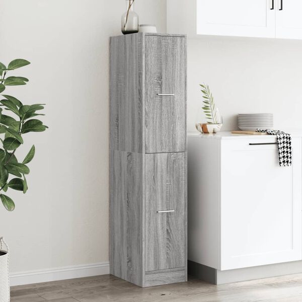 vidaXL Apothecary Cabinet Grey Sonoma 30x41x144.5 cm Engineered Wood