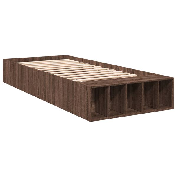vidaXL Bed Frame without Mattress Brown Oak 75x190 cm Small Single