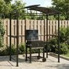 vidaXL BBQ Gazebo with Side Shelves Anthracite 210x114x230 cm Steel