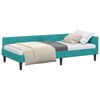 vidaXL Corner Bed Frame with Headboard Turquoise 90 cm x 200 cm Velvet