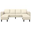 vidaXL Fabric Sofa with Cushion Cream 208 cm Corduroy fabric