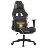 vidaXL Massage Gaming Chair with Footrest Black and Taupe Fabric