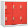vidaXL Locker Cabinets 2 pcs Light Grey and Red 90x45x92.5 cm Steel