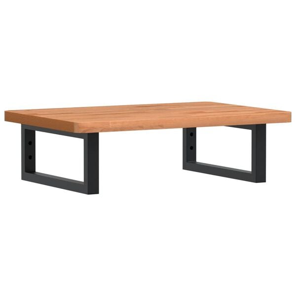 vidaXL Basin Shelf Wall Mounted Steel and Solid Wood Beech