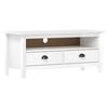 vidaXL TV Cabinet Hill White 110x40x47 cm Solid Pine Wood