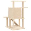 vidaXL Cat Tree with Sisal Scratching Posts Cream 97 cm