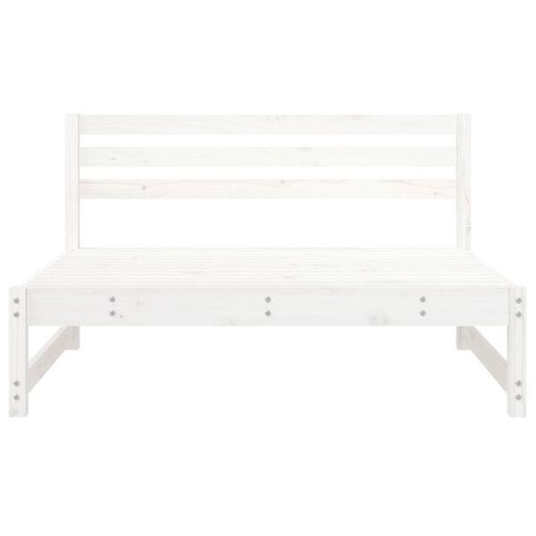 vidaXL Garden Middle Sofa White 120x80 cm Solid Wood Pine