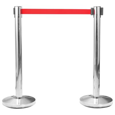 vidaXL Retractable Belt Barrier 200 cm Red