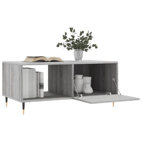 vidaXL Coffee Table Grey Sonoma 90x50x40 cm Engineered Wood