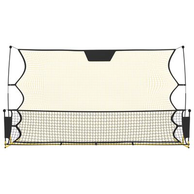 vidaXL Football Rebounder Net Black and Yellow 183x85x120 cm Polyester