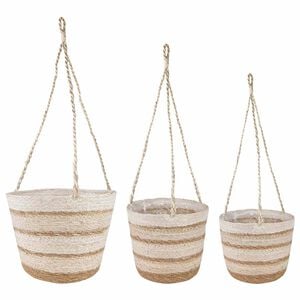 vidaXL 3 pcs Natural ,White and Beige &Oslash;26 x 19 cm 100% Seagrass