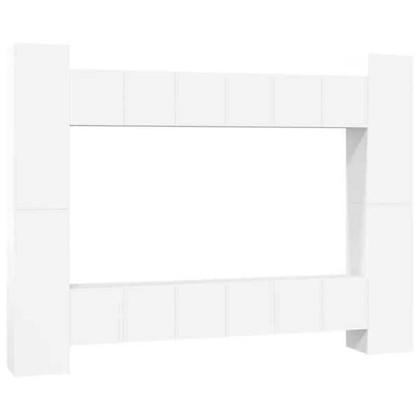 vidaXL 10 Piece TV Cabinet Set White Engineered Wood