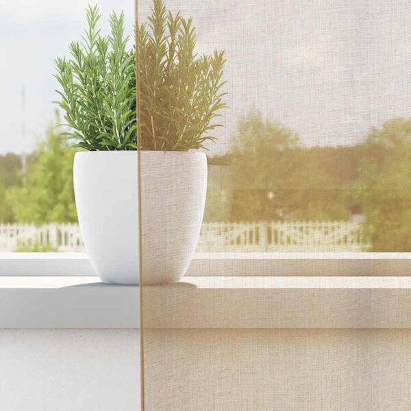 vidaXL Voile Curtains with Grommets 2 pcs Sand