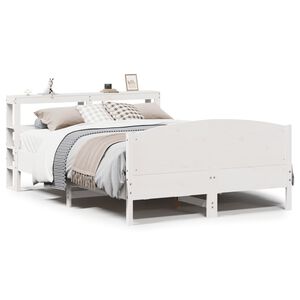vidaXL Bed Frame without Mattress White 120x200 cm Solid Wood Pine