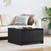 vidaXL Coffee Table with Drawers Black Oak 70.5x70x40 cm