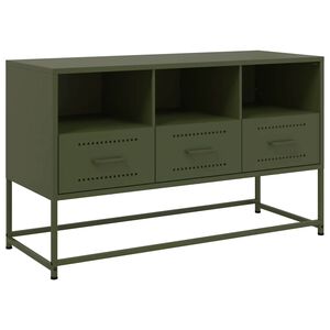 vidaXL TV Cabinet Olive Green 100.5x39x60.5 cm Steel