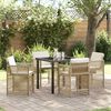 vidaXL Garden Dining Set 5 pcs Beige Poly Rattan