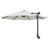 vidaXL Garden Parasol Manual Beige and Black 248 x 248 x 148 cm