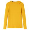 vidaXL Kids' T-shirt with Long Sleeves Ochre 116