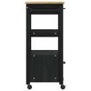 vidaXL Kitchen Trolley Plain Black