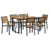 vidaXL Garden Dining Set 7 pcs Black Solid Acacia Wood