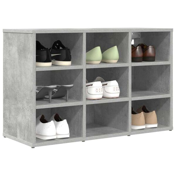 vidaXL Shoe Cabinet Concrete grey 77.5 x 30 x 51 cm Engineered Wood