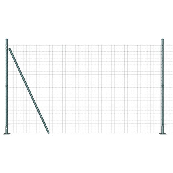 vidaXL Fence with Post Green 1.2 x 25 m Steel and PVC